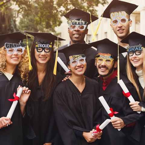 Graduation Party Glasses Novelty Eyewear For Graduates Ceremony Photo Props Festive Decor Glitter Proud Congrats Accessories