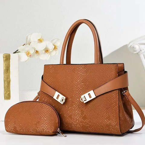 Borsa A Mano E Pochette In Pelle Sintetica Con Trama Serpente Chic Grande Capacità Tracolla Tote Da Donna Stile Urbano