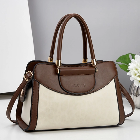 Leopard-Muster Handtasche PU Leder Tote Schultertasche Mit Abnehmbarem Gurt Goldfarbene Hardware Mode Streetstyle Damen