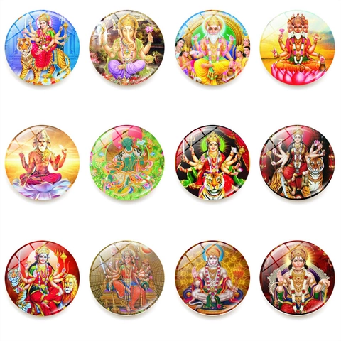 Hindu God Refrigerator Magnets Glass Crystal Spiritual Religious Ganesha Hanuman Durga Decor For Fridge Whiteboard