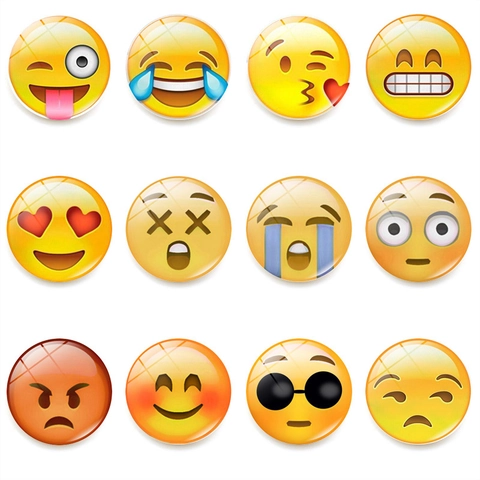 Smile Gesicht Kühlschrankmagnet Kristallglas Magnetisch Gelbes Ausdruck Rund Home Küche Dekor Whiteboard Zubehör