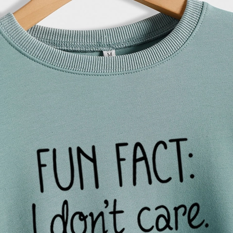 Damen Sweatshirt Langarm Rundhals Baumwollmischung Slogan Druck Locker Lässig Pullover Top