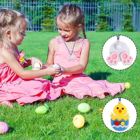 Ostern Halskette Für Kinder Party Verkleidung Hase Küken Osterei Karotte Anhänger Perlenkette Festlicher Schmuck Dekoration