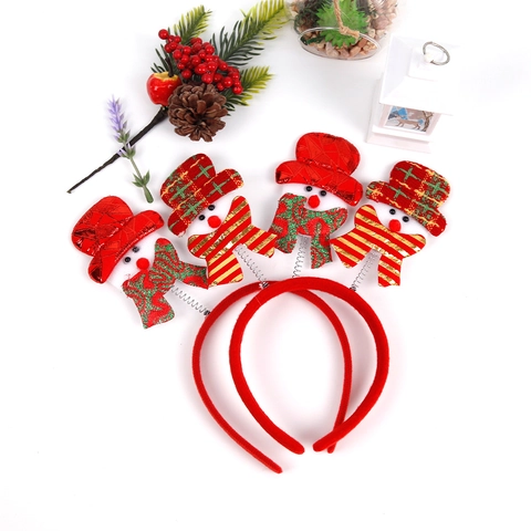 Cerchietto di Natale Babbo Natale Pupazzo di Neve Corna di Renna Bopper per Capelli Decorazione per Festa Natalizia Accessori per Costume Bambini Donna
