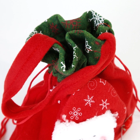 Weihnachten Kordelzug Geschenktüten Weihnachtsmann Rentier Schneemann Samt Handtaschen Partyzubehör Süßigkeiten Holiday Deko