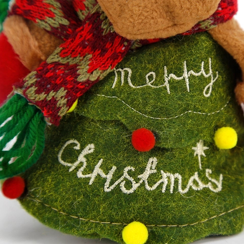 Sacchetto Regalo Caramelle Natale Feltro Bambola 3D Coulisse Ricamo Decorazione Festiva Babbo Natale Pupazzo Di Neve
