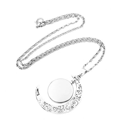 Gioielli Celestiali Sole Luna Vintage Argento Lega Cabochon Vetro Collana Ciondolo Luna Vuota Bracciale Orecchini Lobo