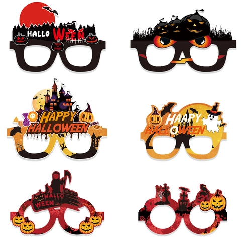 Halloween Papieren Bril Pompoen Vleermuis Geest Feest Decoratieve Bril Maskerade Fotorekwisieten Voor Feestelijke Vieringen