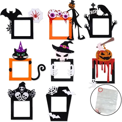 Halloween Lichtschalter Aufkleber Glitzer Filz Wandsteckdose Dekoration Rahmen Kürbis Geist Fledermaus Gruselige Party Ornamente