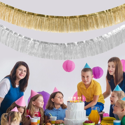 Matte Folie Fransengirlande Banner Lametta Vorhang Für Geburtstag Hochzeit Weihnachten Halloween Party Dekoration Hintergrund