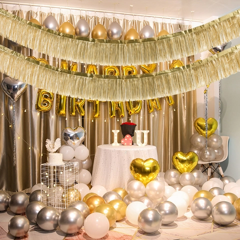 Ματ PET Φύλλο Γιρλάντα με Κρόσσια Tinsel Streamer για Διακόσμηση Πάρτι Γενεθλίων Γάμου Φόντο Τοίχου Κρεμαστή Κουρτίνα Banner