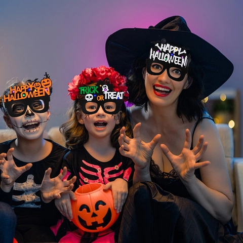 LED Halloween Leuchtbrille Kürbis Skelett Fledermaus Geist Muster Leuchtbrille Für Halloween Party Maskerade Requisite