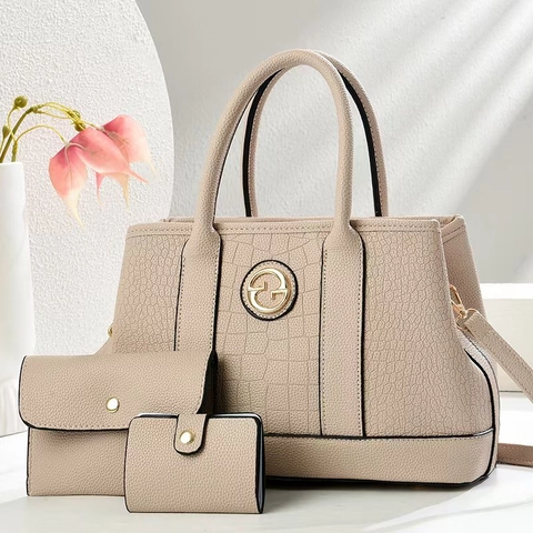 Sac À Main Fourre-Tout En Cuir PU Motif Crocodile Avec Portefeuille Et Porte-Cartes Style Urbain Élégant Sac Bandoulière Femmes