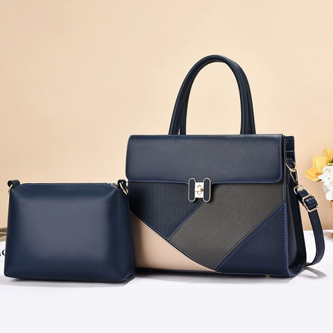 Γυναικεία Τσάντα Χειρός από Δέρμα PU Color Block Και Πουγκί Γεωμετρικό Σχέδιο Ώμου Crossbody Γυναικεία Τσάντα Καθημερινής Χρήσης