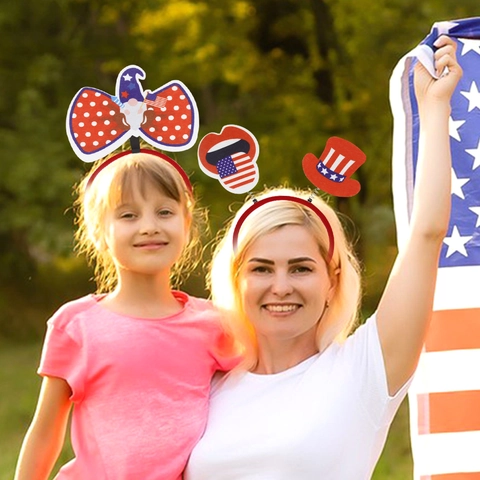 Cerchietti Patriottici del Giorno dell'Indipendenza Bandiera Americana Stelle Strisce Boppers Decorazione USA