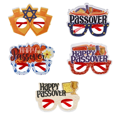 Occhiali Festa Felice Pasqua Ebraica in Cartoncino Plastica Stella di Davide Dreidel Matzah Motivo Religioso Festival Ebraico Foto Props