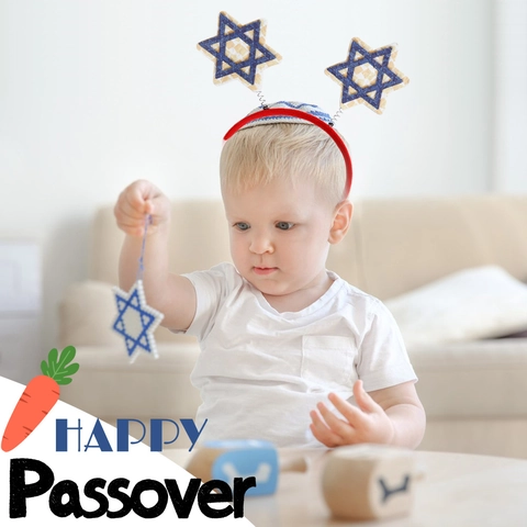 Serre-tête de Pessa'h Happy Passover Fête Juive Étoile de David Accessoires Cheveux Festifs Décorations Religieuses