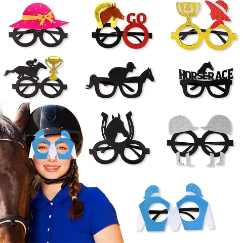 Kentucky Derby Festival Party Brille Neuheit Pferderennen Reiten Thema Kostüm Brillen Für Erwachsene Kinder Party Gefälligkeiten