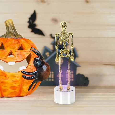 LED Halloween Skeleton Decoration Glowing Full Body Bone Human Model For Party Haunted House Bar Tabletop Plastic Ornament