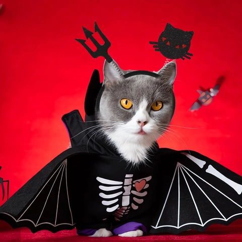 Cerchietto di Halloween per Animali Domestici Divertente Zucca Fantasma Pipistrello Ragno Occhio Fascia per Gatti Cani Decorazione Festa