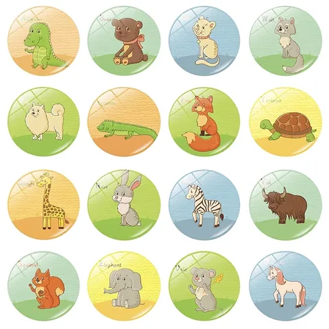 Simpatico Magnete da Frigo in Vetro con Animali dei Cartoni Animati Calamita Rotonda per Casa Cucina Ufficio Decorazione Regalo