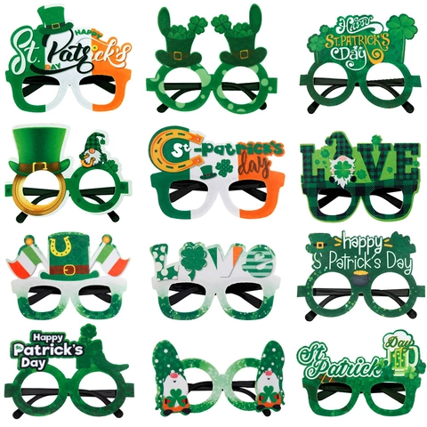 St. Patrick's Day Neuheit Brille Irisch Kleeblatt Party Mitbringsel Kunststoff Filz Kostüm Requisiten Für Festival Feier Dekor
