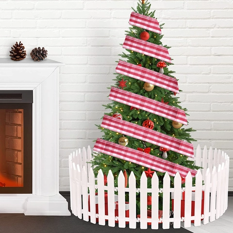 Nastro di Natale Scozzese Effetto Lino Nastro Decorativo per Albero di Natale Fiocchi Fai da Te Confezioni Regalo
