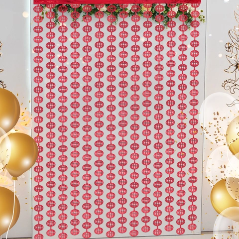 Cortina de Flecos de Papel Metálico Bola de Discoteca Fondo con Patrón de Rejilla Hueca de PET para Decoraciones de Fiesta de Cumpleaños Boda