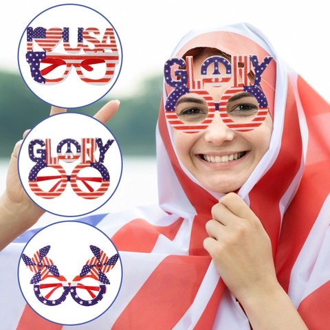 USA Unabhängigkeitstag Partybrille Patriotische Amerikanische Flagge Gnome Star Stripes Neuheit Brillen Für 4. Juli Feier