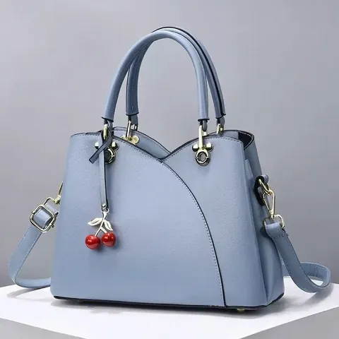 Borsa A Mano Da Donna In Pelle PU Borsa A Tracolla Con Ciondolo Ciliegia Cuciture Moda Grande Capacità Versatile Quotidiana