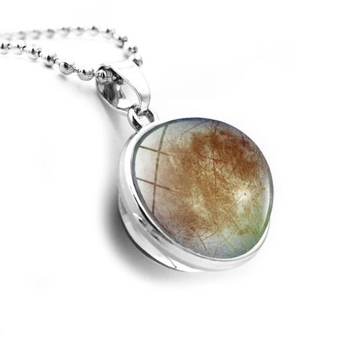 Zonnestelsel Planeet Hanger Halsketting Dubbelzijdige Glazen Bol Legering Sieraden Ruimte Astronomie Voor Unisex