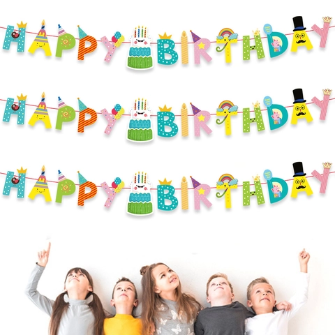 Bannière de Fête d'Anniversaire Sirène Arcobaleno en Papier Lettre Happy Birthday Banderole Suspendue pour Décoration Chambre Enfant