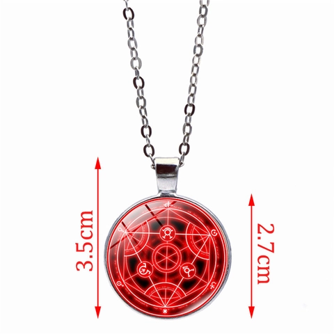 Collier Pendentif Cercle Alchimie Gemme Du Temps Alliage De Zinc Dôme En Verre Bijoux Vintage Fantaisie Anime Cosplay Unisexe