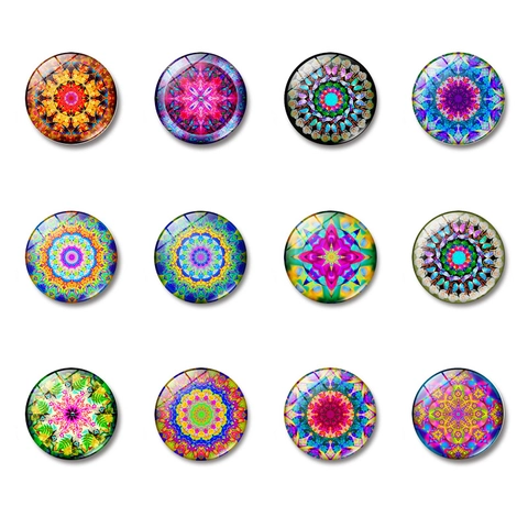 Calamite Da Frigo In Vetro Di Cristallo Circolari Motivi Mandala Caleidoscopιο Adesivi Magnetici Decorativi Colorati Per Lavagna Casa