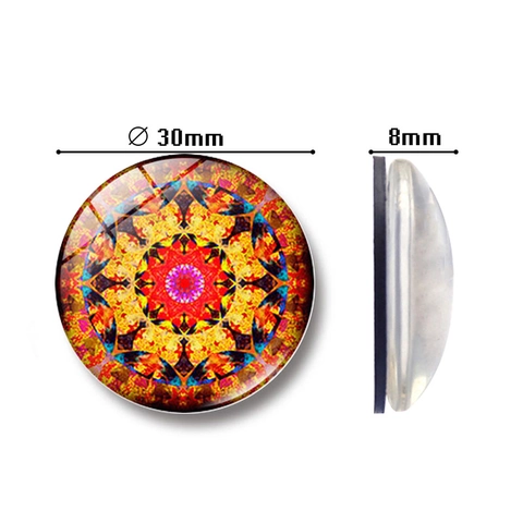 Calamite Da Frigo In Vetro Di Cristallo Circolari Motivi Mandala Caleidoscopιο Adesivi Magnetici Decorativi Colorati Per Lavagna Casa