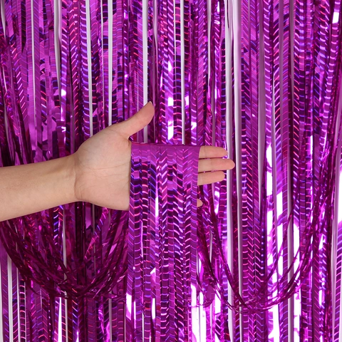 Cortina de Flecos de Onda de Papel Metálico Fondo de Oropel Para Decoración de Bodas Cumpleaños Fiestas Accesorios de Fotomatón