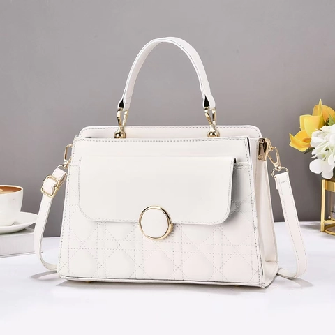 Dames Schoudertas Gewatteerd Rooster PU Leer Multi Layer Crossbody Tas Chic Elegant Trendy Ronde Gesp Klep