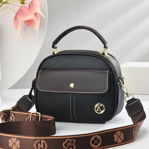 Bolso Cuadrado Pequeño para Mujer Color de Contraste Cuero PU Patrón de Lichi Bolso de Hombro Con Correa Ancha Jacquard