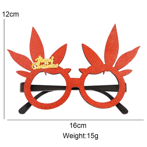 Glitter Christmas Party Glasses Merry Christmas Text Star Leaf Design Eyewear For Kids Adults Holiday Party Photo Props