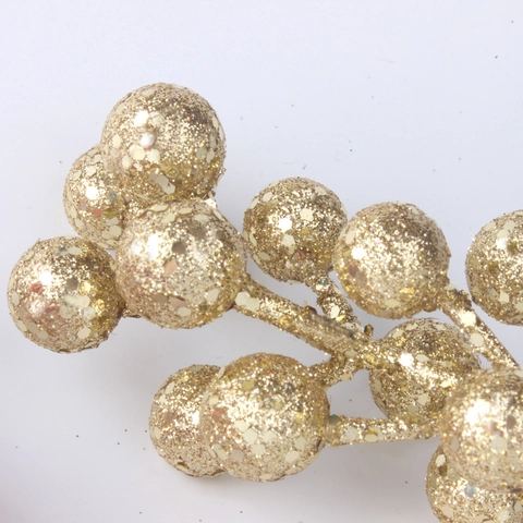 12 Koppen Kerst Kunstmatige Bessenstelen Glitters Bessen Voor Kerstboom Krans DIY Feestelijke Party Decoratie Thuis Decor