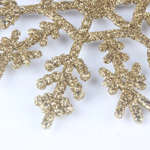 Fiocchi di Neve Dorati con Glitter Decorazioni Natalizie per Albero di Natale Decorazioni Sospese per Matrimoni e Feste