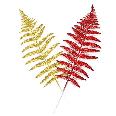 Sparkling Artificial Christmas Tree Fern Leaves Glitter Powder Fern Leaf Decoration For Party Wedding Festive Home Decor