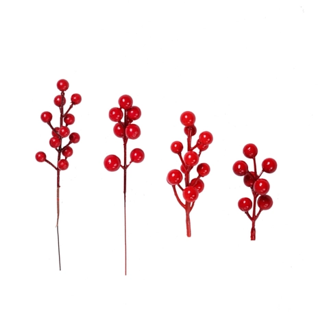 Künstliche Rote Beerenstiele Glänzende Schaumstoff Simulation Beeren Picks Für Weihnachtsbaum DIY Handwerk Dekoration