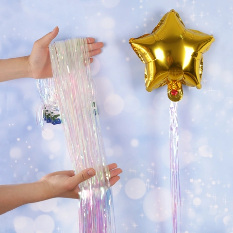 Iridescent Foil Fringe Curtain Tinsel Backdrop For Party Birthday Wedding Decorations Hanging Tassel Streamers Background