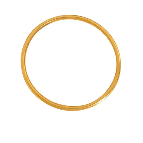 Minimalist Round Bangle Bracelet Titanium Steel 18K Gold Plated Polished Chic Versatile Jewelry For Women