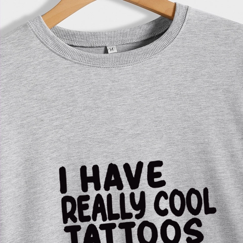 Damen Sweatshirt Mit Rundhalsausschnitt Baumwollmischung Langarm Slogan Print Lässig Pullover Locker Streetwear