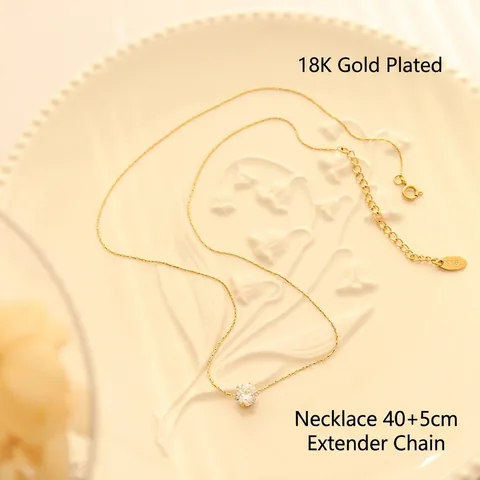 Minimalistische Zirkon Anhänger Halskette Titanstahl Vergoldet Schlüsselbein Kette Für Damen Eleganter Schmuck