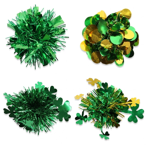 St. Patrick's Day Haarklammern Lametta Kleeblatt Haarnadeln Grün Gold PET Metallfolie Partyzubehör Frauen Mädchen