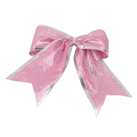 Fiocchi Per Decorazioni Natalizie Glitterati Luccicanti Tessuto Bordo Metallico Ornamenti Appesi Albero Regalo