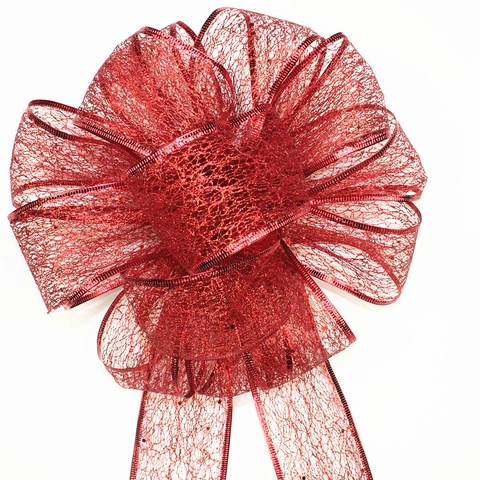 Grote Rode Glitter Kerst Strik Ornament Voor Kerstboom Decoratie Feestelijke Vakantie Huis Hangende Decoratie